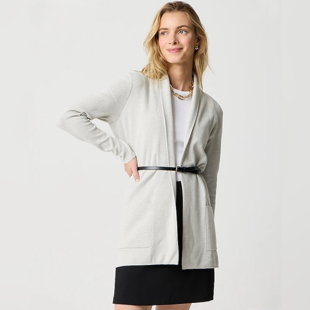 NWT J.Crew Factory Chelsea Sweater Blazer Large Cream Cardigan